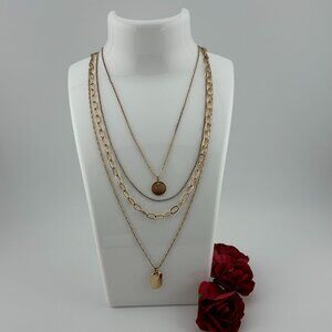 Gold Toned 4 Strand Necklace